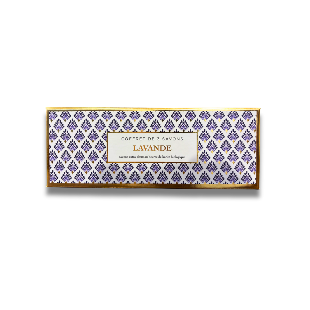 Coffret Art Déco 3 savons lavande Éffluves Provençales