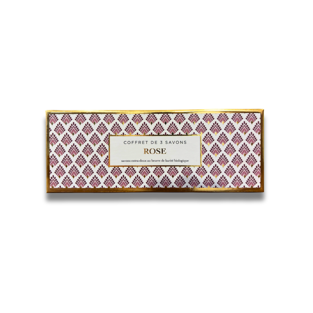 Coffret Art Déco 3 savons roses Éffluves Provençales