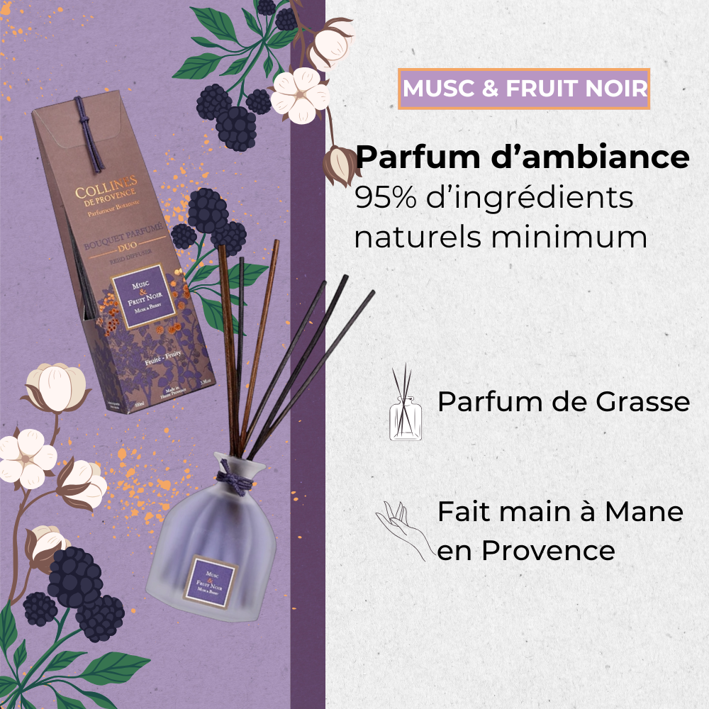 Bouquet Parfumé Musc et Fruit Noir 100ml Éffluves Provençales