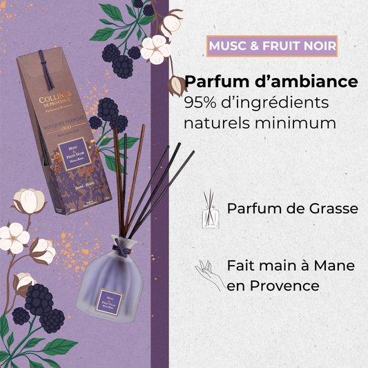 Bouquet Parfumé Musc et Fruit Noir 100ml Éffluves Provençales