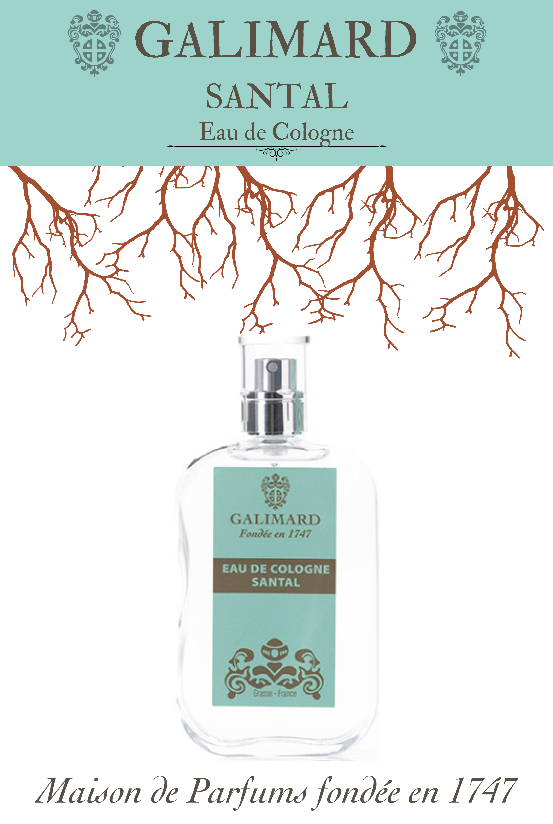 Eau de Cologne Santal - GALIMARD Éffluves Provençales