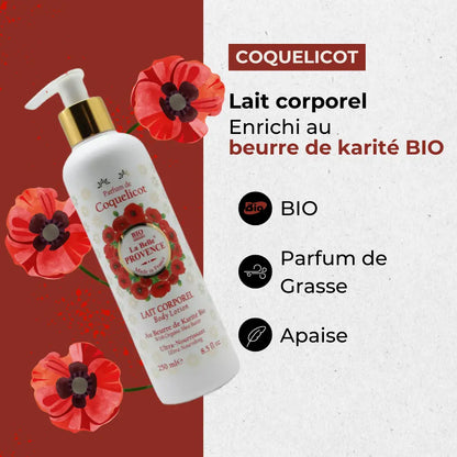 Lait corporel Coquelicots 250ml Éffluves Provençales