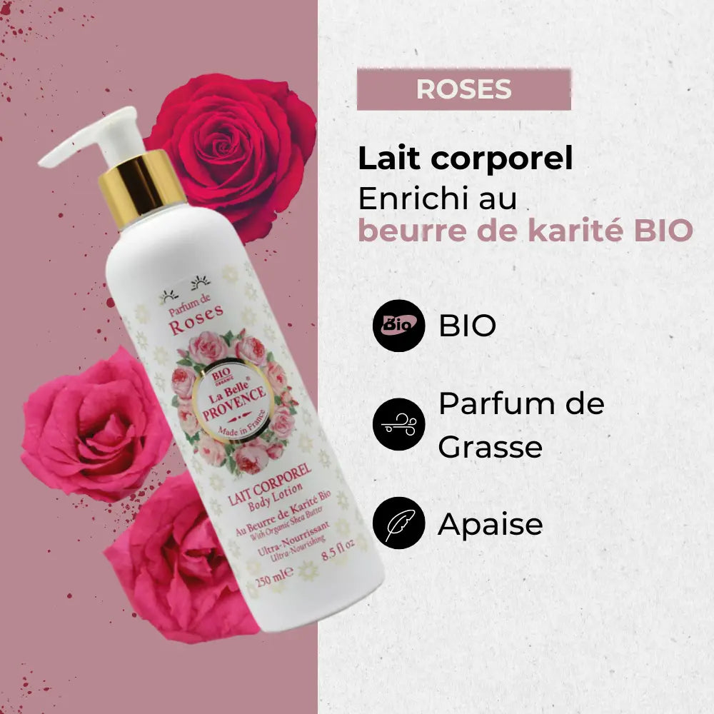 Lait corporel Roses 250ml Éffluves Provençales